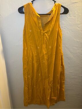 Mustard Yellow Sleeveless Cotton Dress